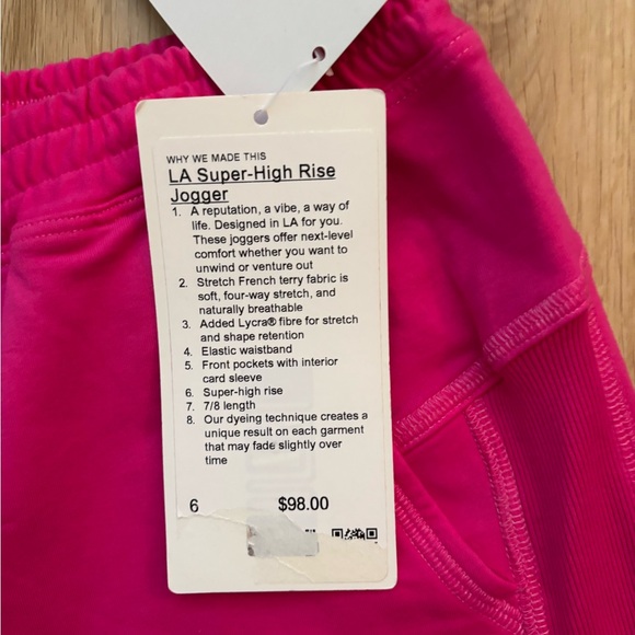 Lululemon Super-High Rise Pink Jogger - Picture 2 of 2